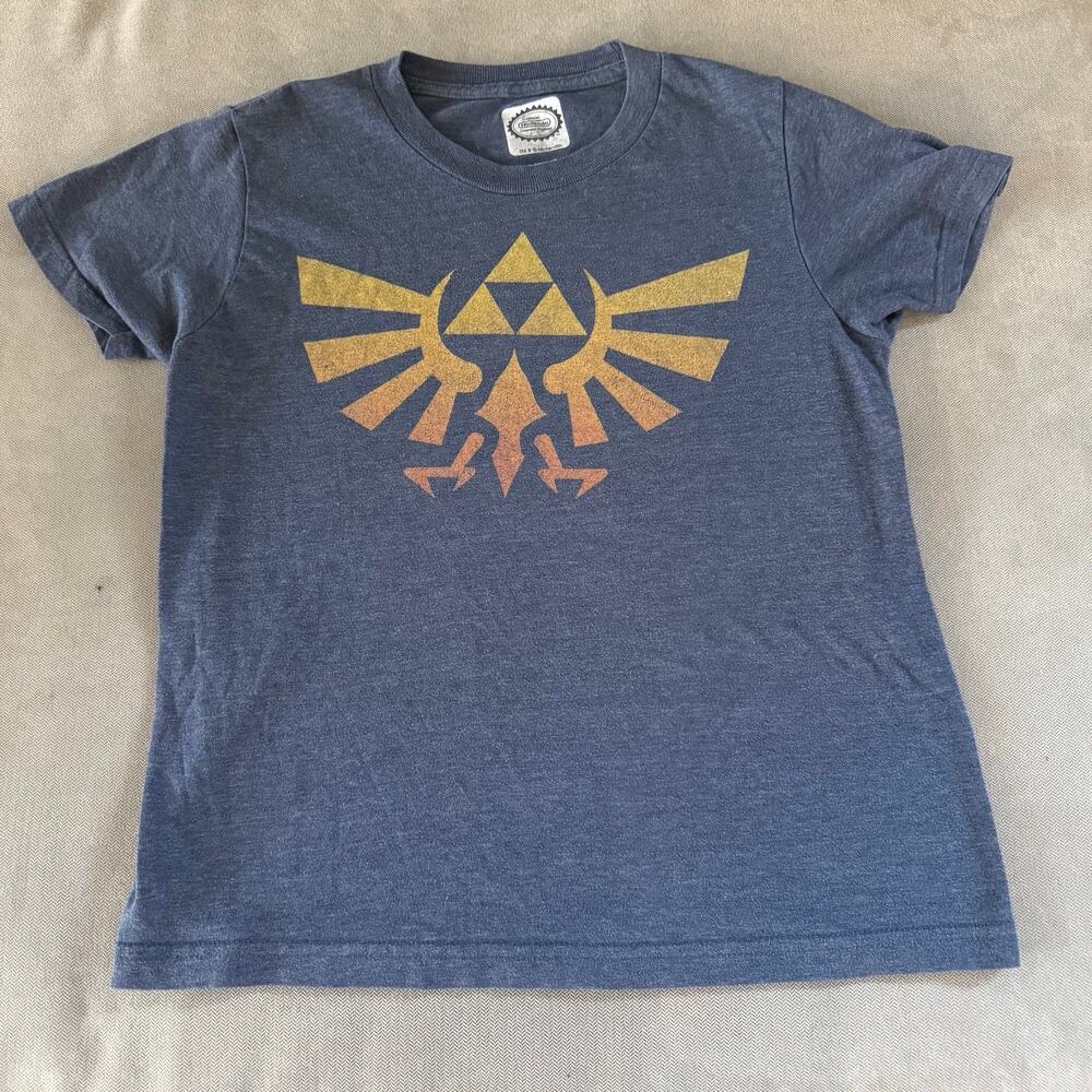 Nintendo The Legend of Zelda Triforce Hylian Crest Graphic T-Shirt Blue XS